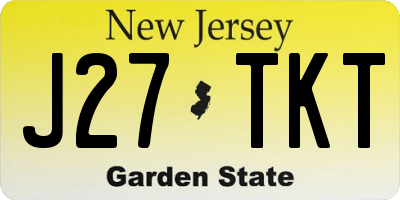 NJ license plate J27TKT