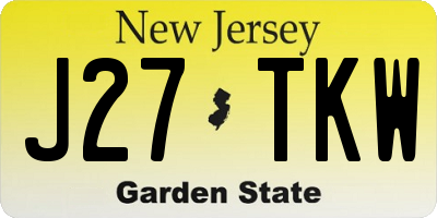 NJ license plate J27TKW