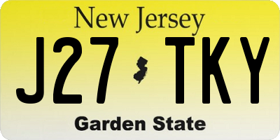 NJ license plate J27TKY