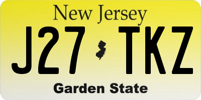 NJ license plate J27TKZ