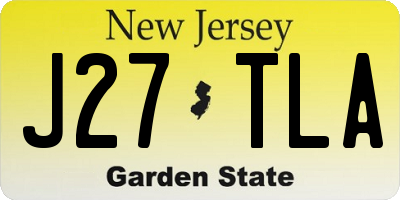 NJ license plate J27TLA