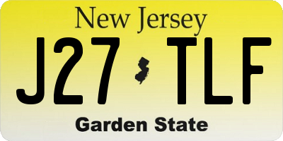 NJ license plate J27TLF