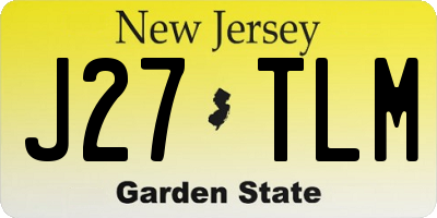 NJ license plate J27TLM