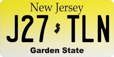 NJ license plate J27TLN