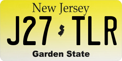 NJ license plate J27TLR