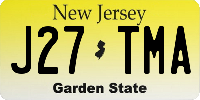 NJ license plate J27TMA
