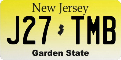 NJ license plate J27TMB