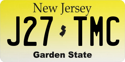 NJ license plate J27TMC