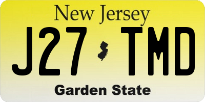 NJ license plate J27TMD