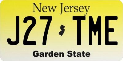 NJ license plate J27TME