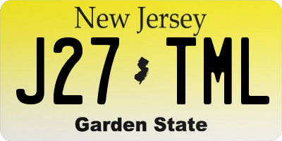 NJ license plate J27TML