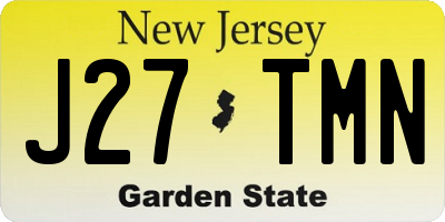 NJ license plate J27TMN