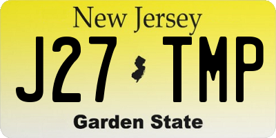 NJ license plate J27TMP