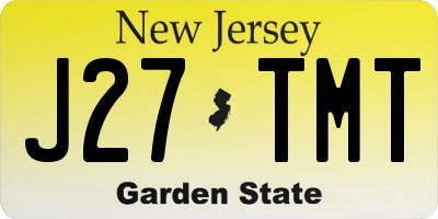 NJ license plate J27TMT