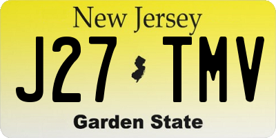 NJ license plate J27TMV