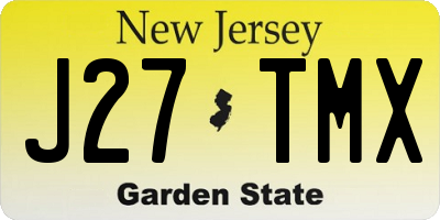 NJ license plate J27TMX