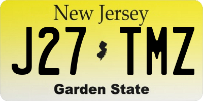 NJ license plate J27TMZ