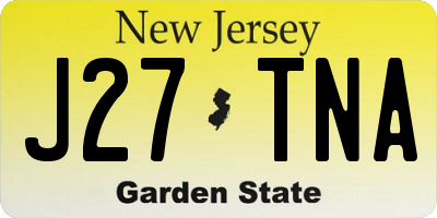 NJ license plate J27TNA