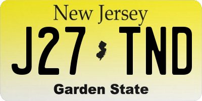 NJ license plate J27TND