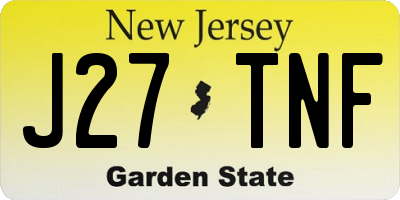 NJ license plate J27TNF