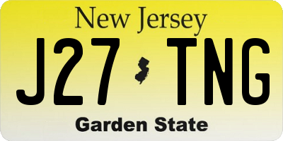NJ license plate J27TNG