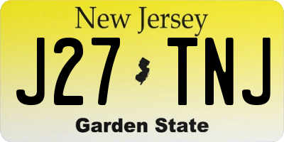 NJ license plate J27TNJ