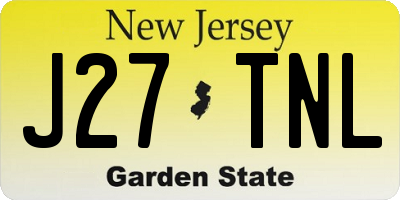 NJ license plate J27TNL