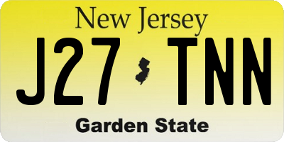 NJ license plate J27TNN
