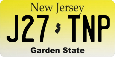 NJ license plate J27TNP