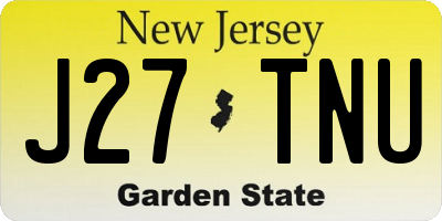 NJ license plate J27TNU