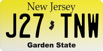NJ license plate J27TNW