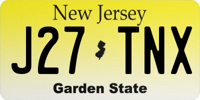 NJ license plate J27TNX