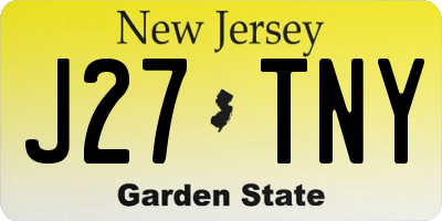 NJ license plate J27TNY