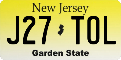 NJ license plate J27TOL