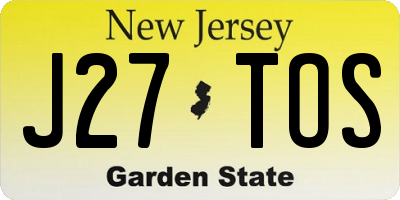 NJ license plate J27TOS