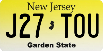 NJ license plate J27TOU