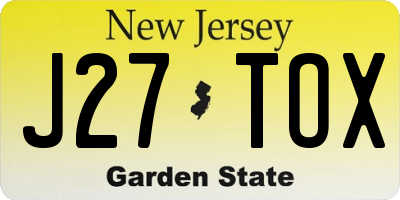 NJ license plate J27TOX