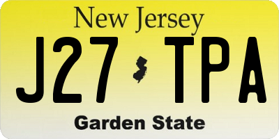 NJ license plate J27TPA