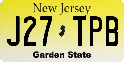 NJ license plate J27TPB