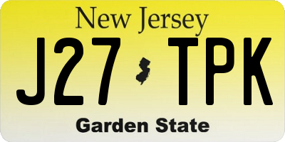 NJ license plate J27TPK