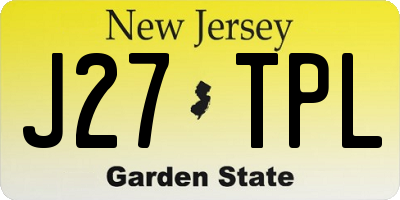 NJ license plate J27TPL