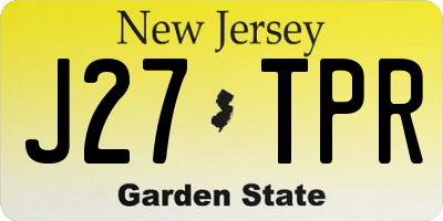 NJ license plate J27TPR