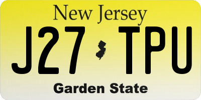 NJ license plate J27TPU