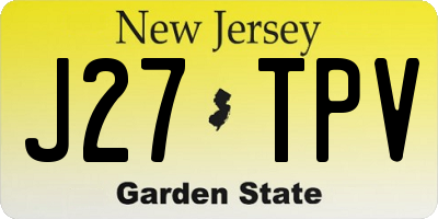 NJ license plate J27TPV