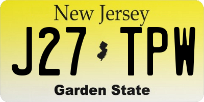 NJ license plate J27TPW