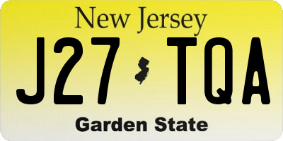 NJ license plate J27TQA