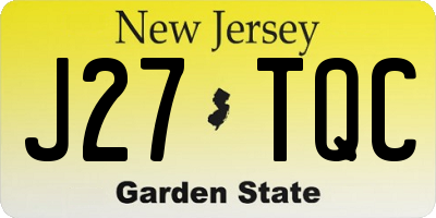 NJ license plate J27TQC