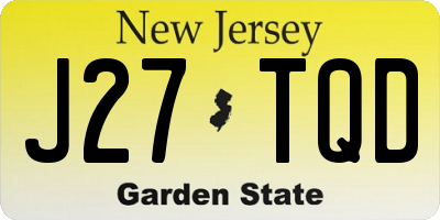 NJ license plate J27TQD