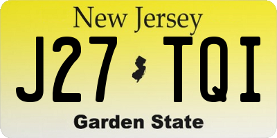 NJ license plate J27TQI