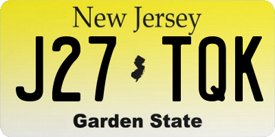 NJ license plate J27TQK